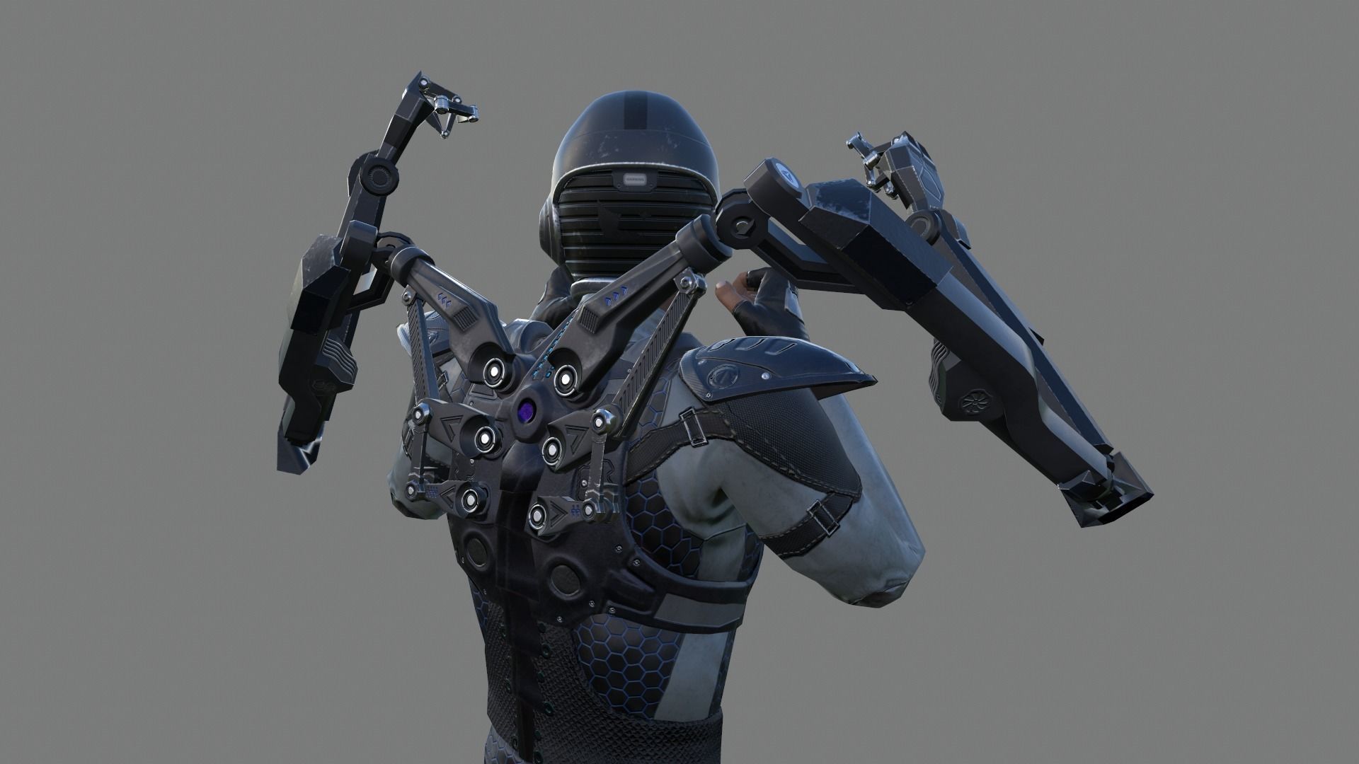 Sci-fi Male Suit Low-poly 3D model_9