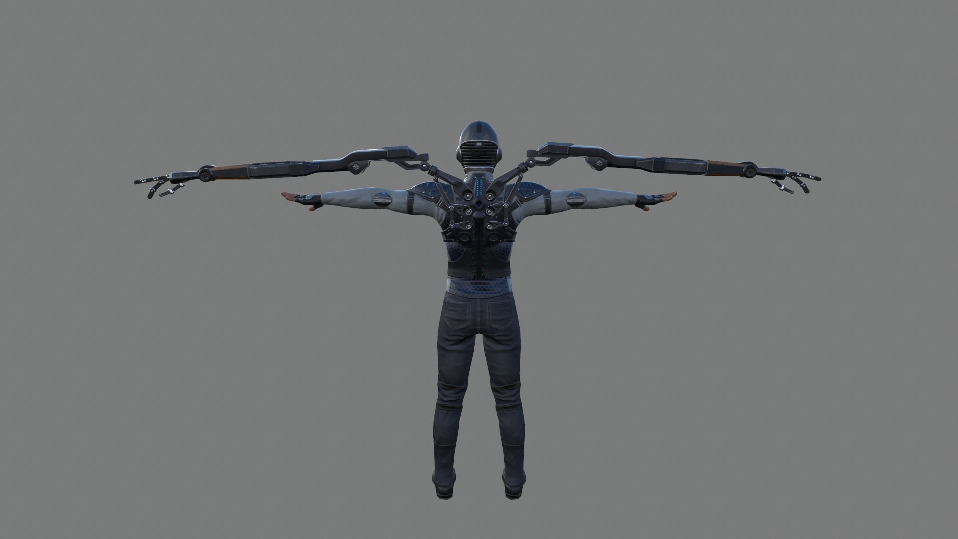 Sci-fi Male Suit Low-poly 3D model_11