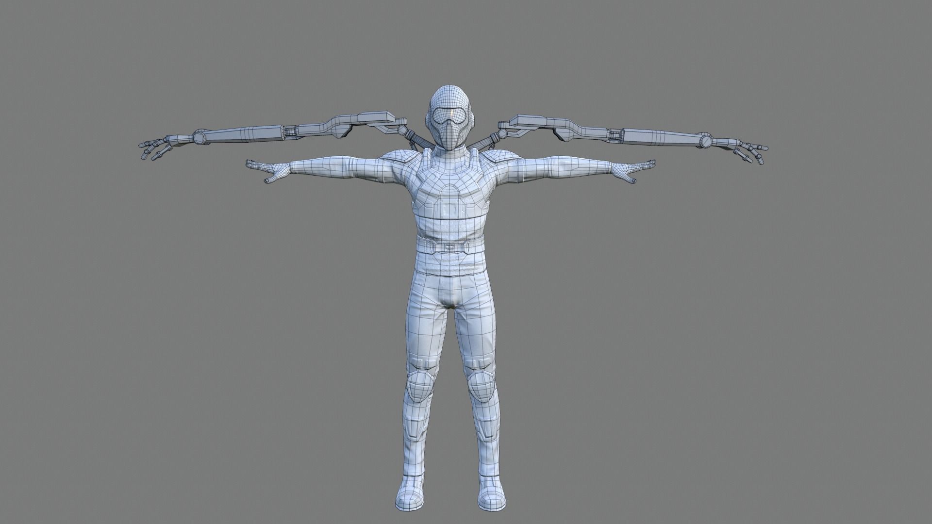 Sci-fi Male Suit Low-poly 3D model_12