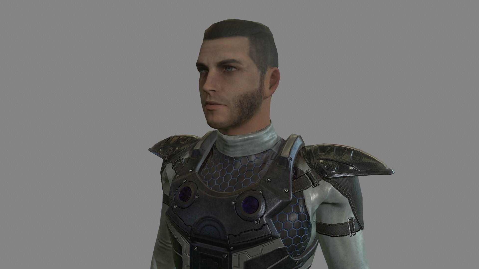 Sci-fi Male Suit Low-poly 3D model_14