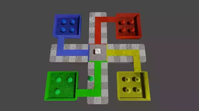 Ludo game assets 3D model