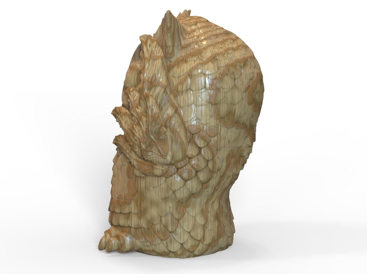 Owl Sculpture 3D print model_4