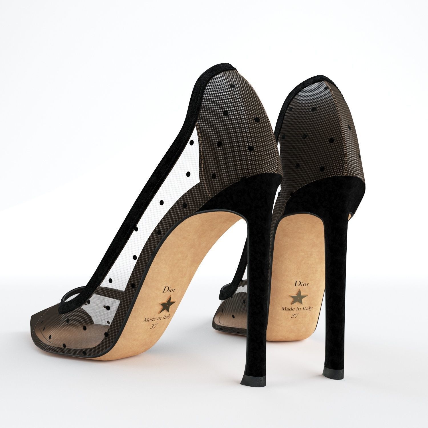 Dior D-Moi Tulle 105mm Pumps 3D model_5