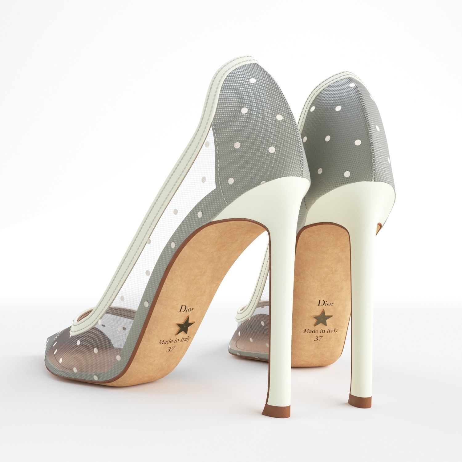 Dior D-Moi Tulle 105mm Pumps 3D model_11