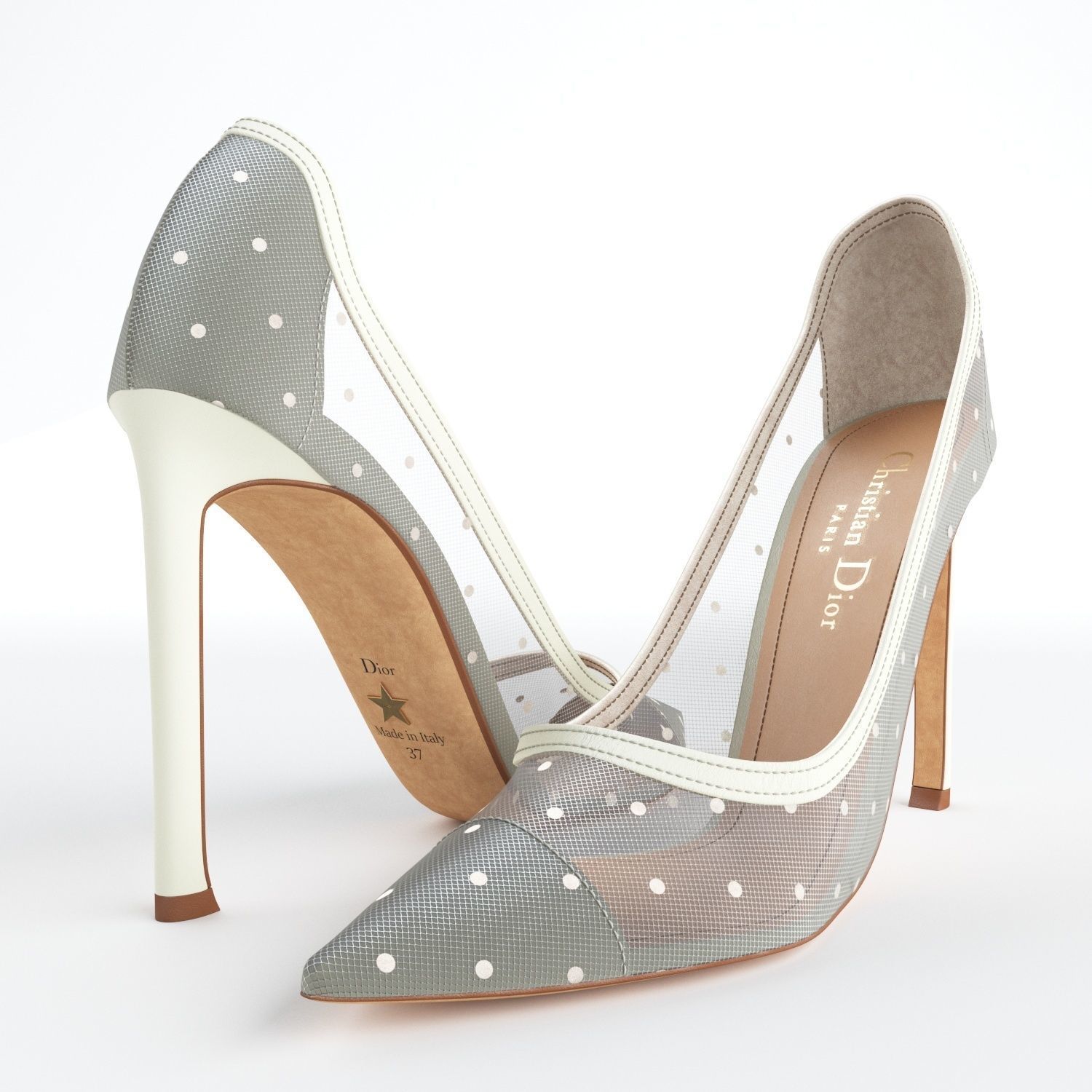 Dior D-Moi Tulle 105mm Pumps 3D model_10
