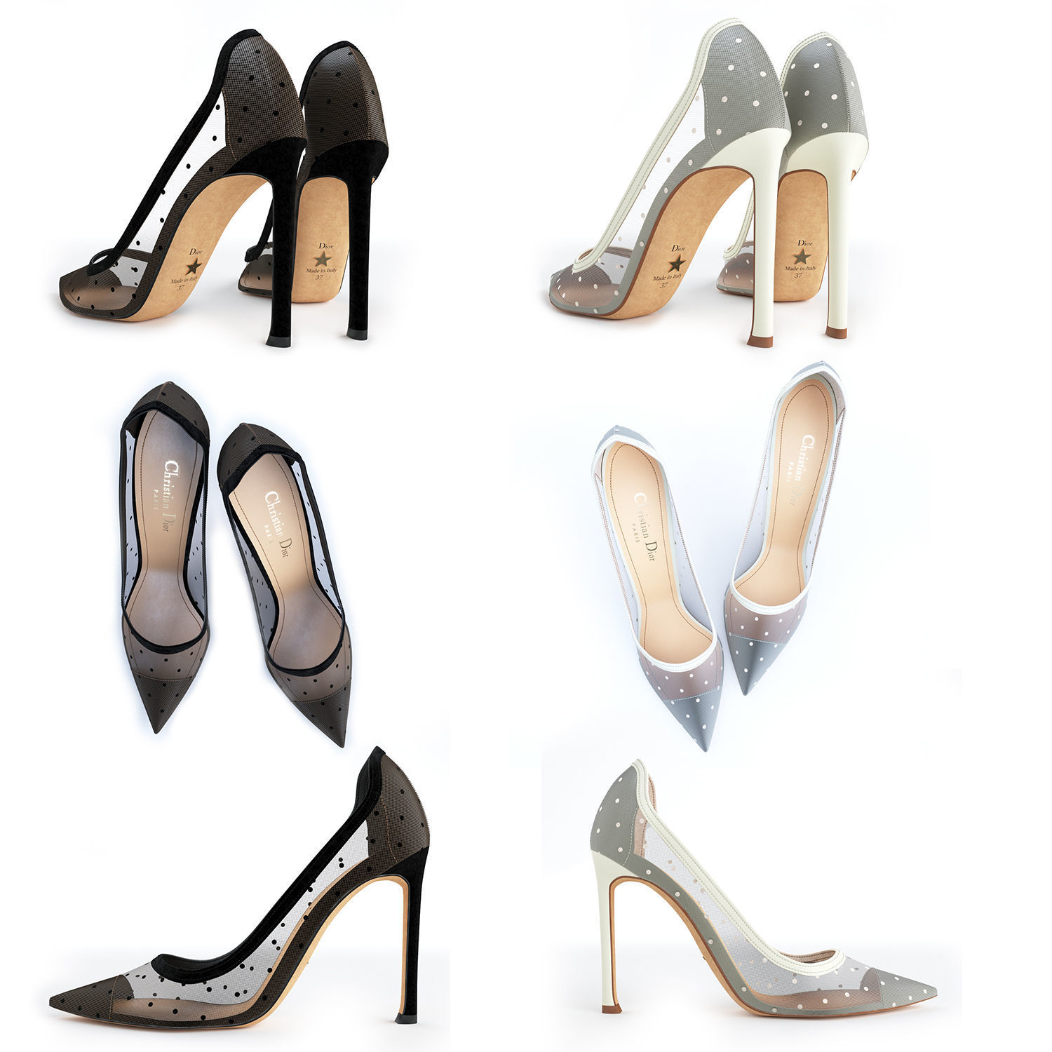 Dior D-Moi Tulle 105mm Pumps 3D model_1