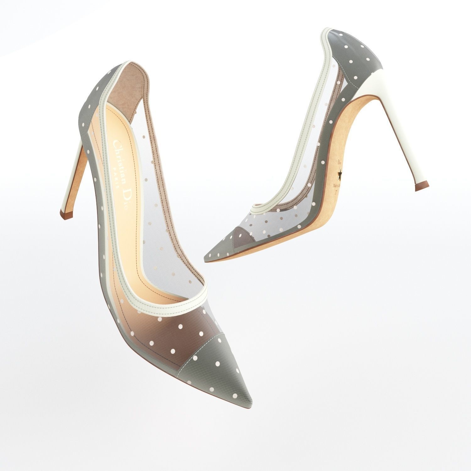 Dior D-Moi Tulle 105mm Pumps 3D model_12