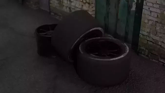 Super Slick Wheel and Tire Game Ready Free low-poly 3D model