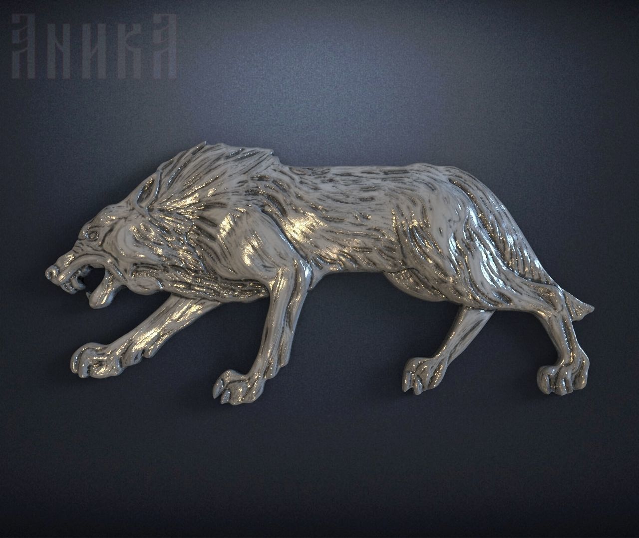 Wolf icon 3D print model_1