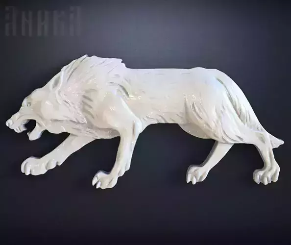 Wolf icon 3D print model