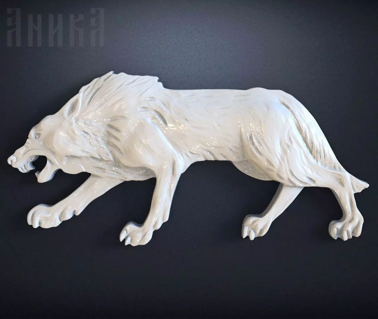 Wolf icon 3D print model_0