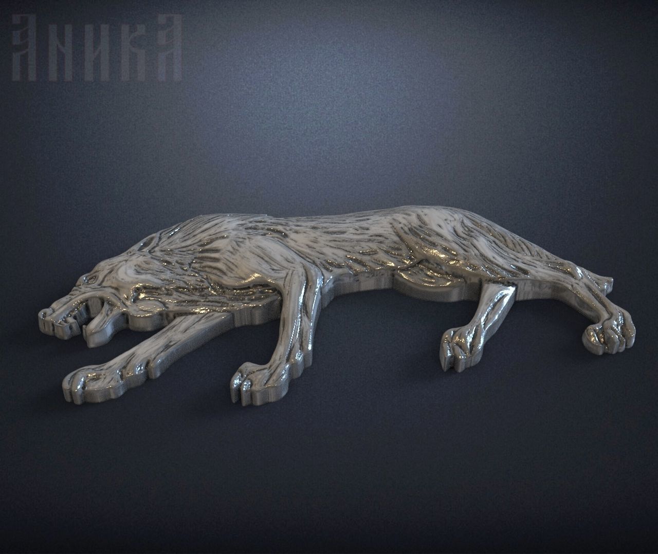 Wolf icon 3D print model_2