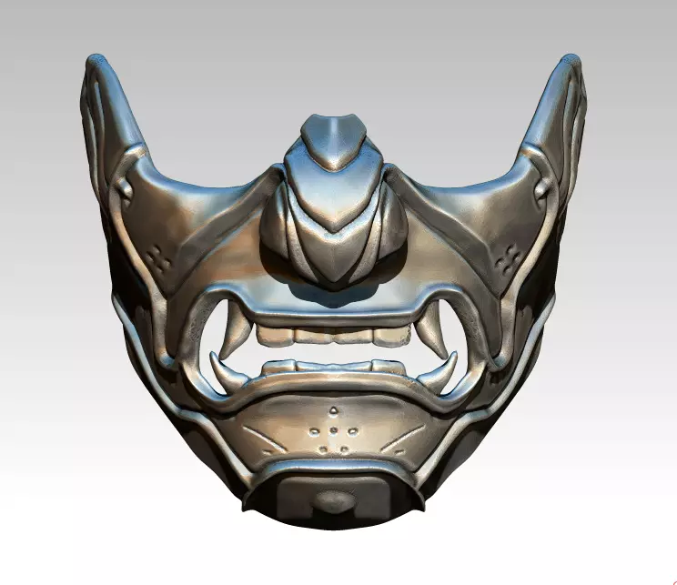 Highpoly Detailed Realistic Ghost of Tsushima Mask Face Covid  3D print model_0