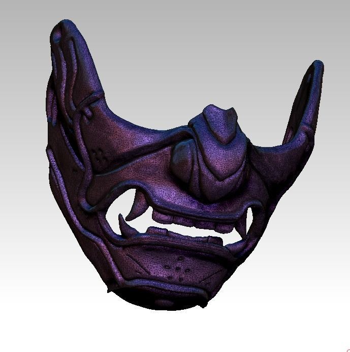Highpoly Detailed Realistic Ghost of Tsushima Mask Face Covid  3D print model_3