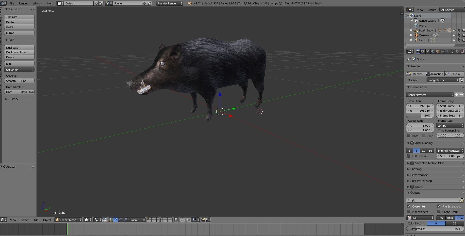 3D Wild Boar 3D Model Low-poly 3D model_22
