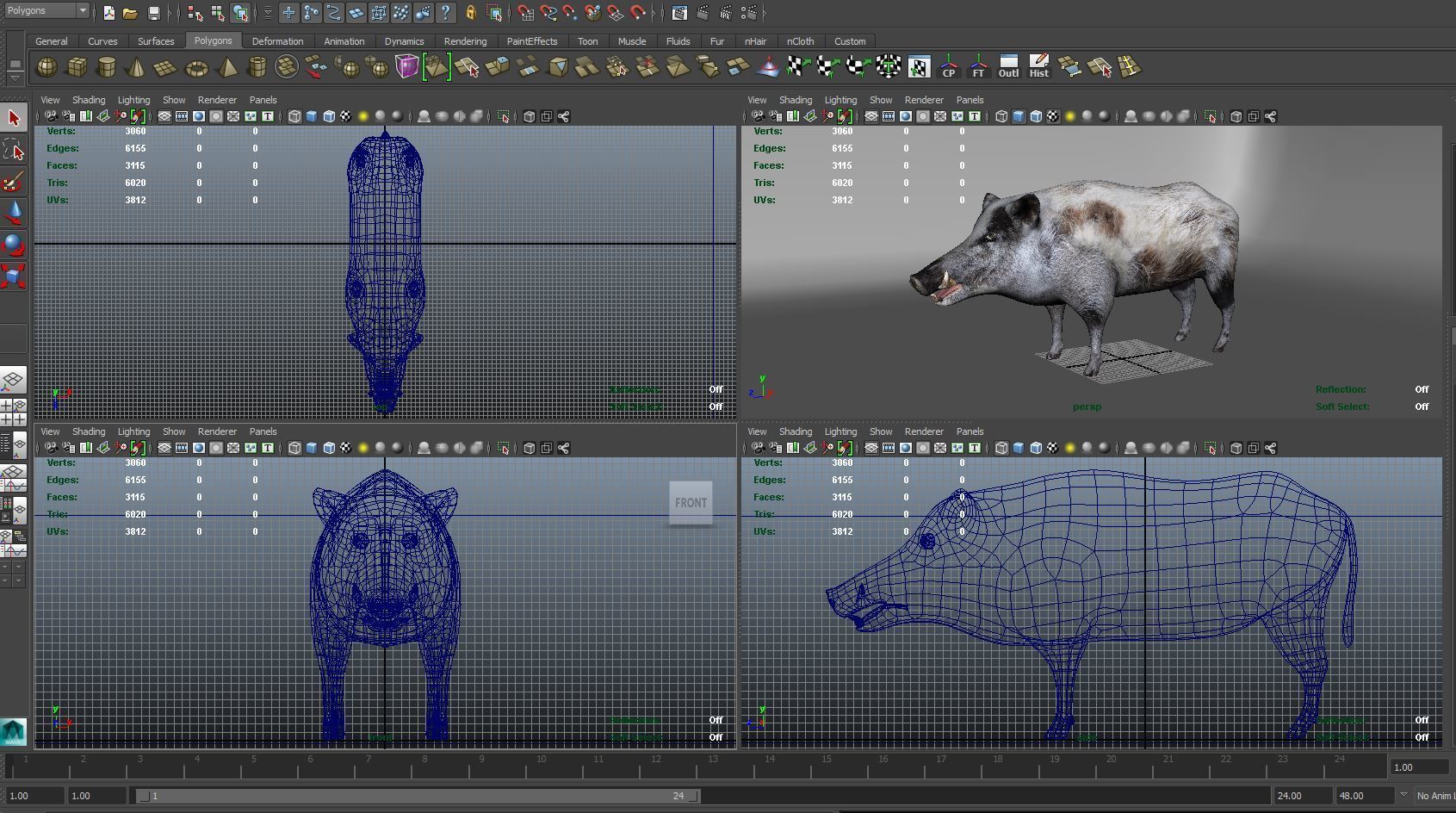 3d White Boar Model Low-poly 3D model_28