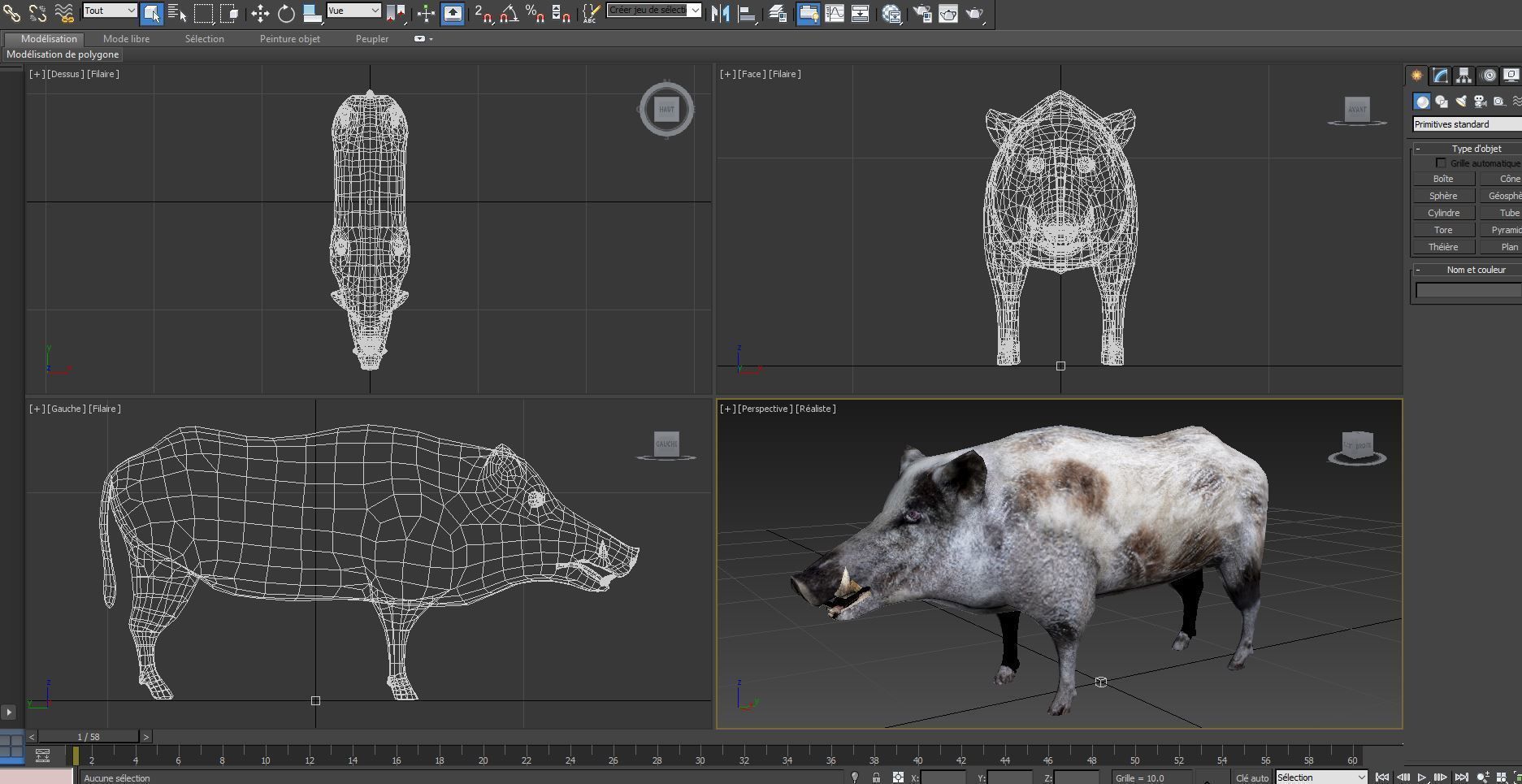 3d White Boar Model Low-poly 3D model_26