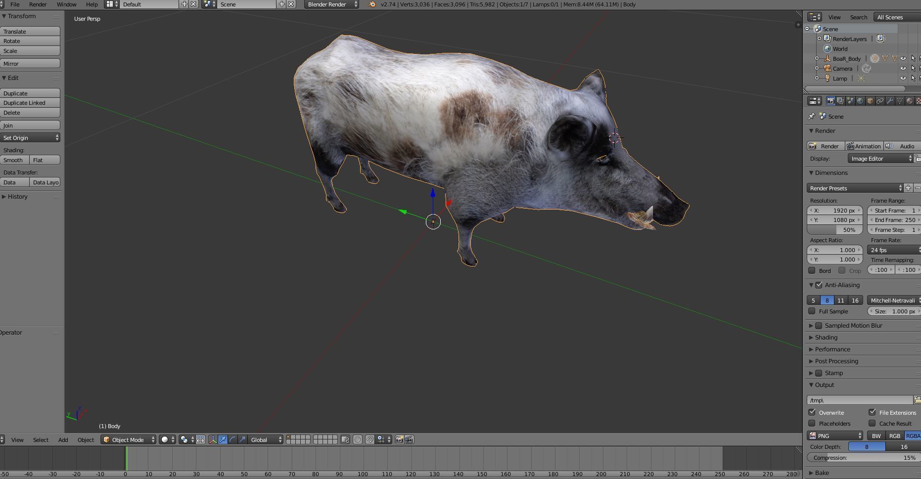 3d White Boar Model Low-poly 3D model_27