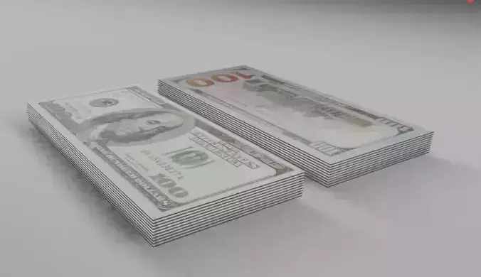 Dollar stack of bills Low-poly 3D model
