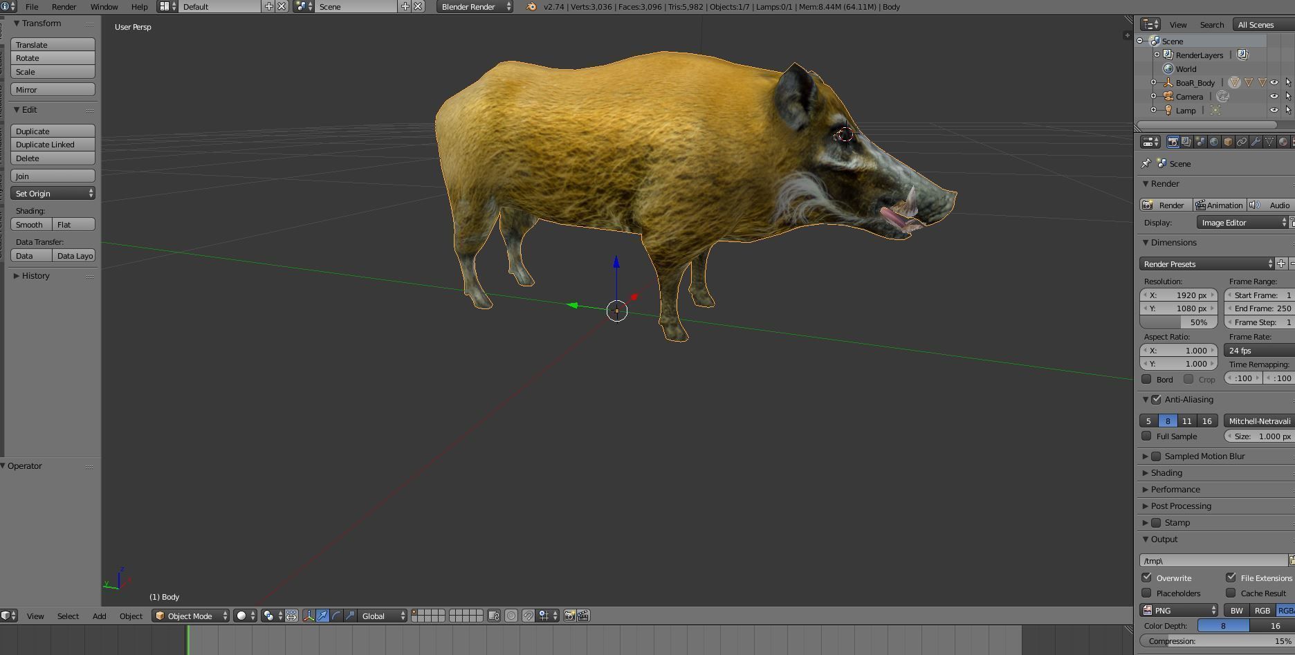 Wild Boar 3d Model Low-poly 3D model_17