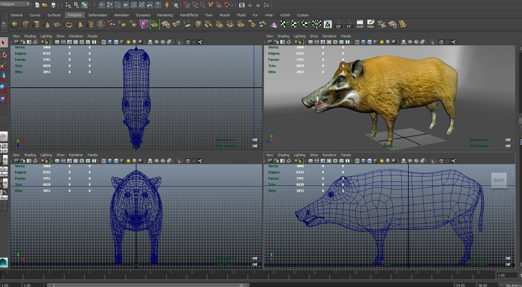 Wild Boar 3d Model Low-poly 3D model_15