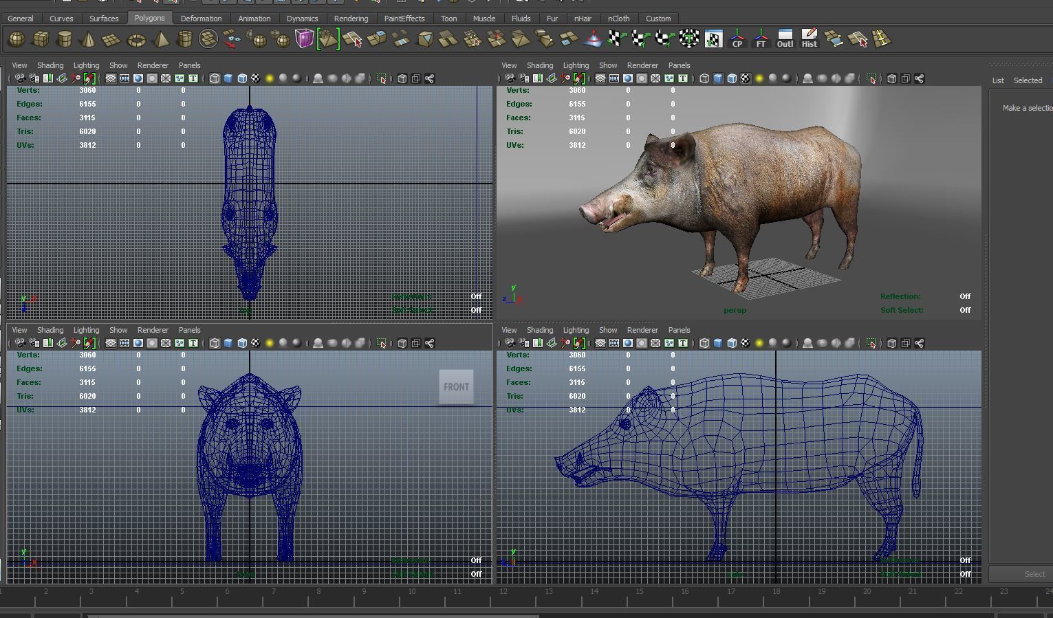 3D Wild Boar 3D Model Low-poly 3D model_15