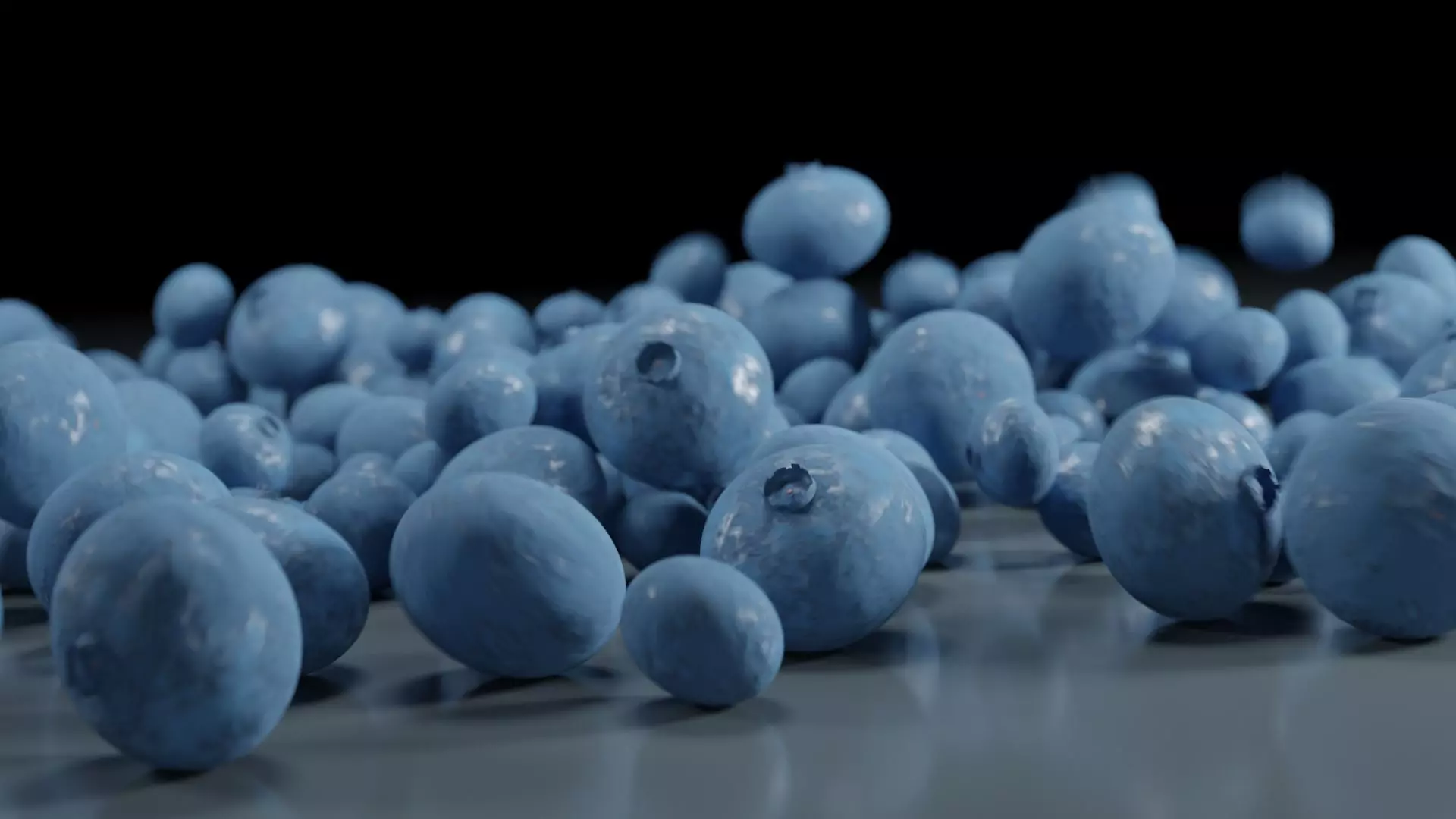 blueberry blueberries falling 3D model