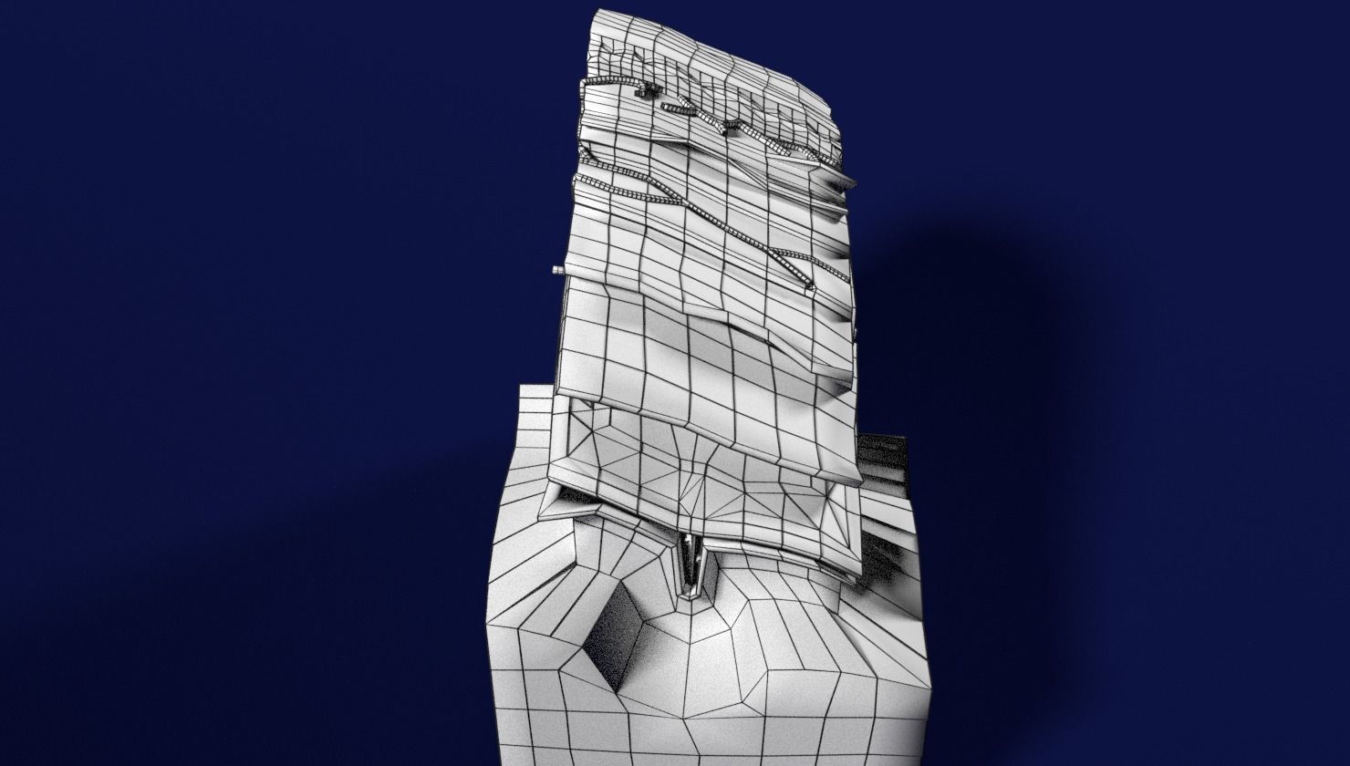 brain with meninges labelled detail 3D model_12