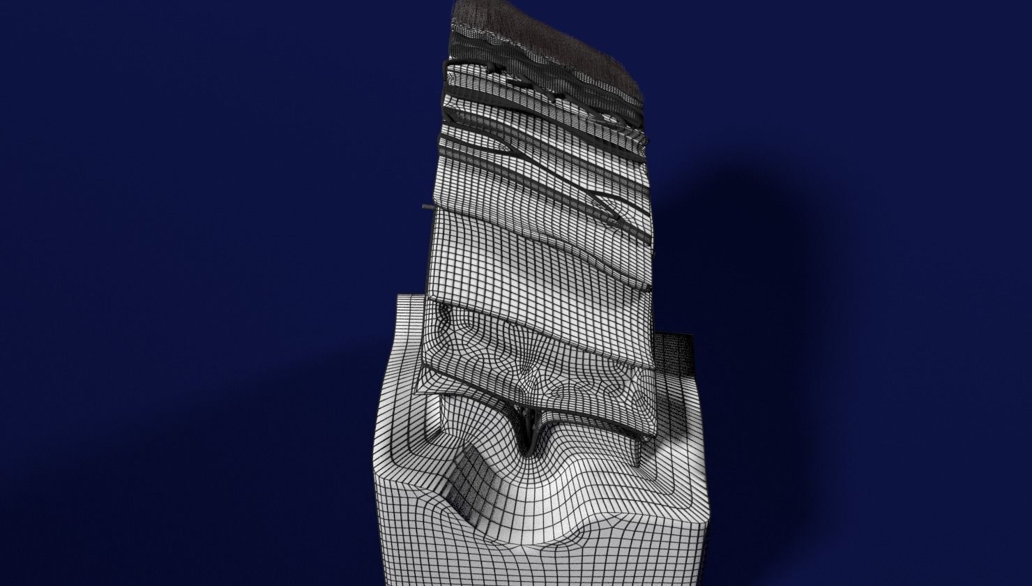brain with meninges labelled detail 3D model_10