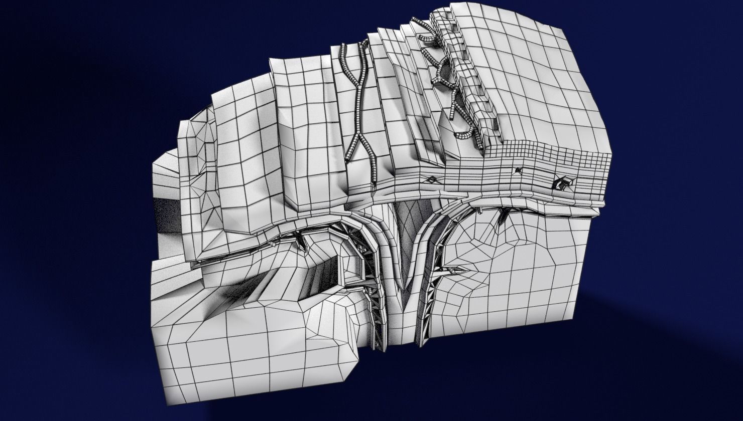 brain with meninges labelled detail 3D model_22