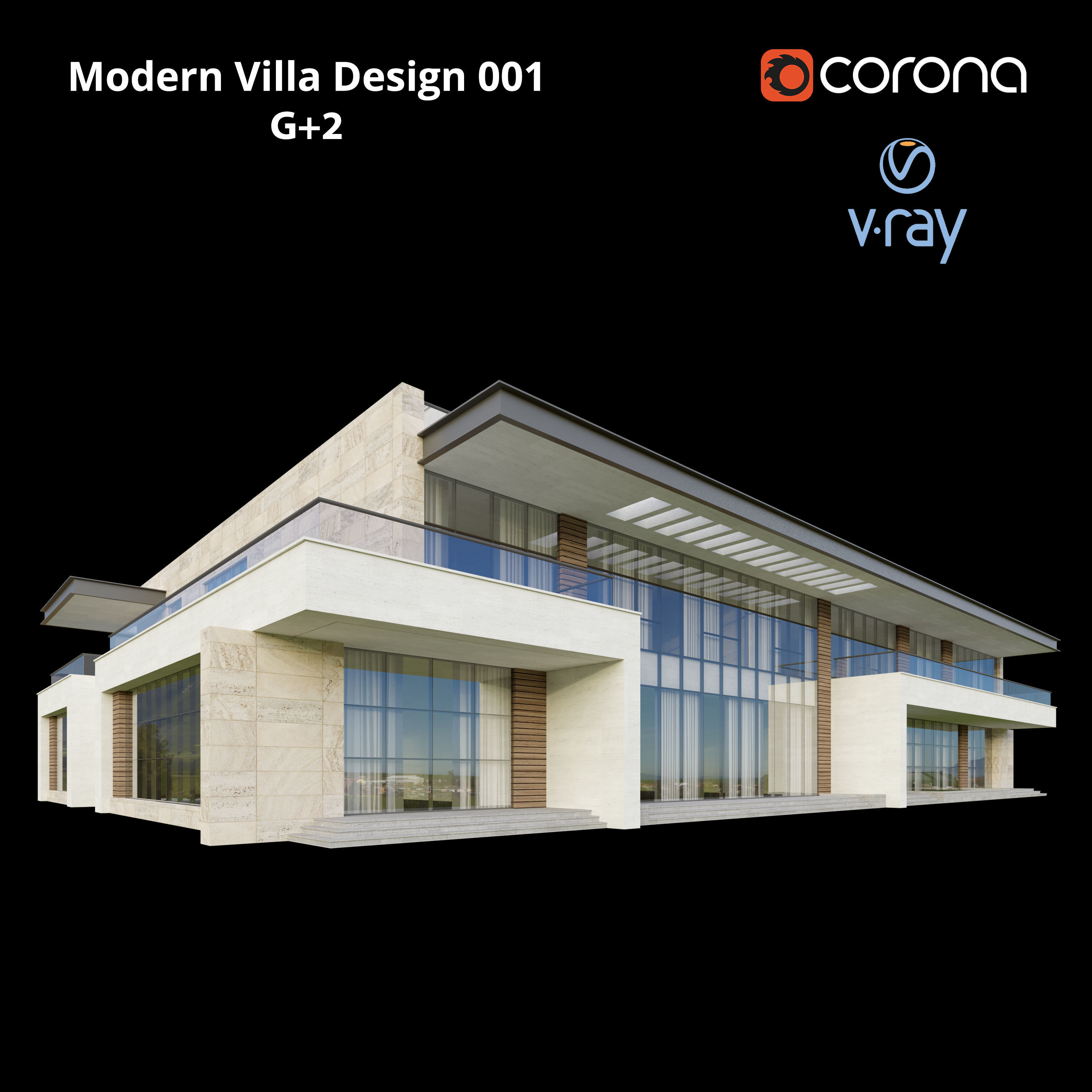 Modern Villa Design 001 3D model_3