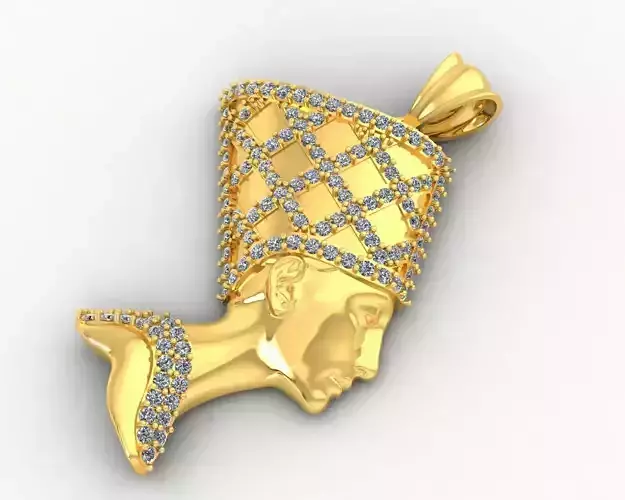 DPendant-6 egyptian head pendant with diamonds