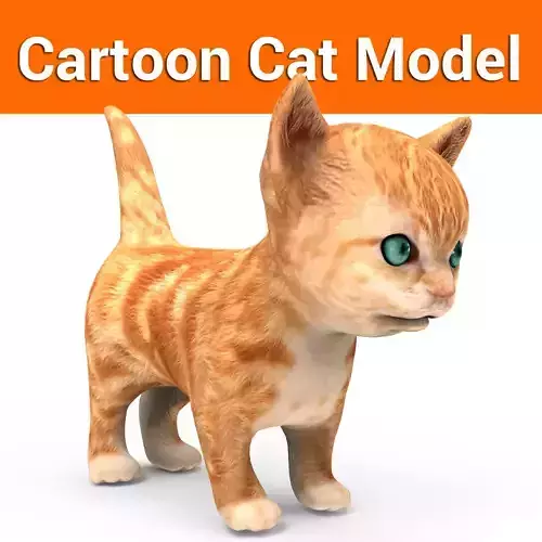 3D Cute Cat Model Low poly 