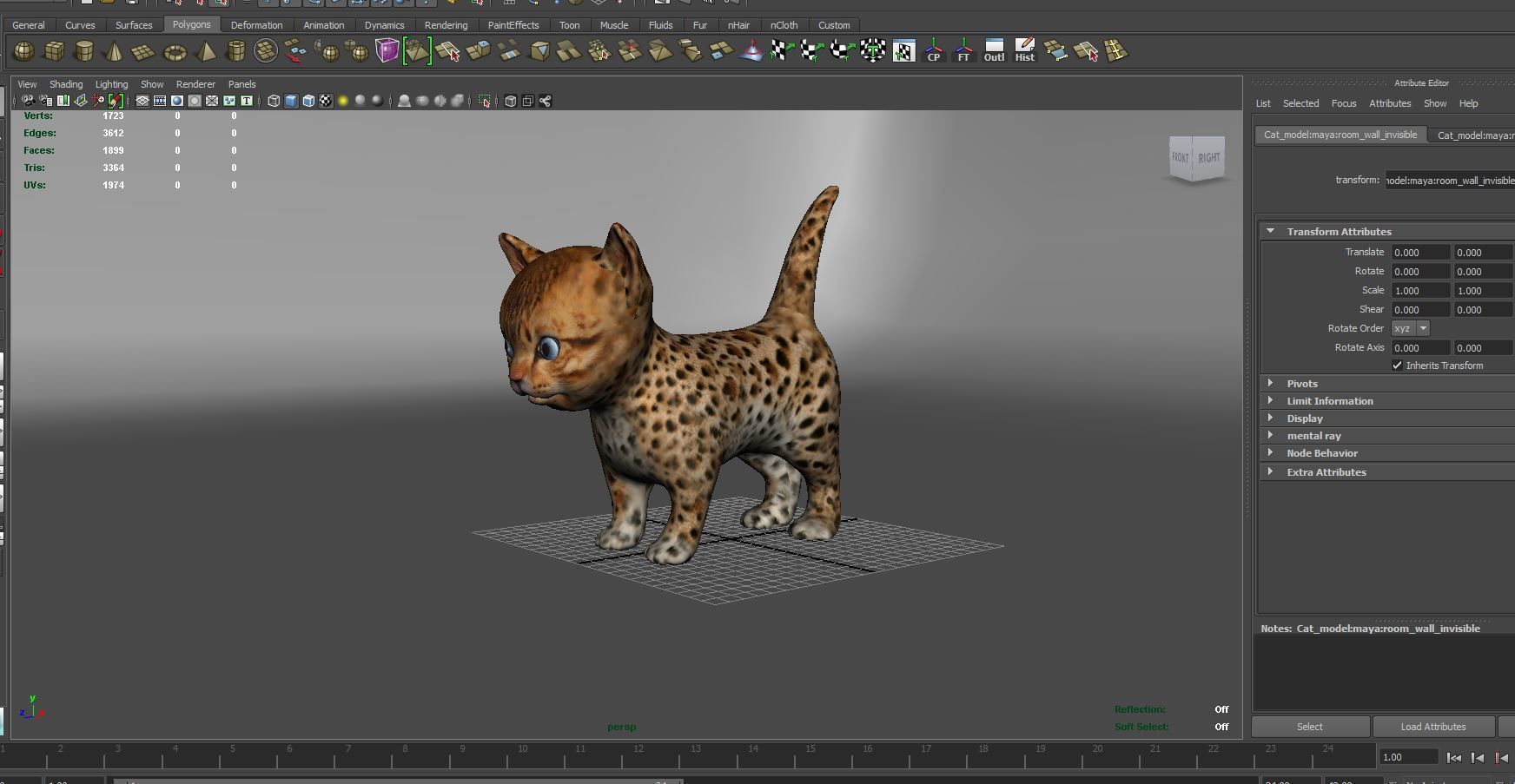 3D Forest cat Model  Low-poly 3D model_8