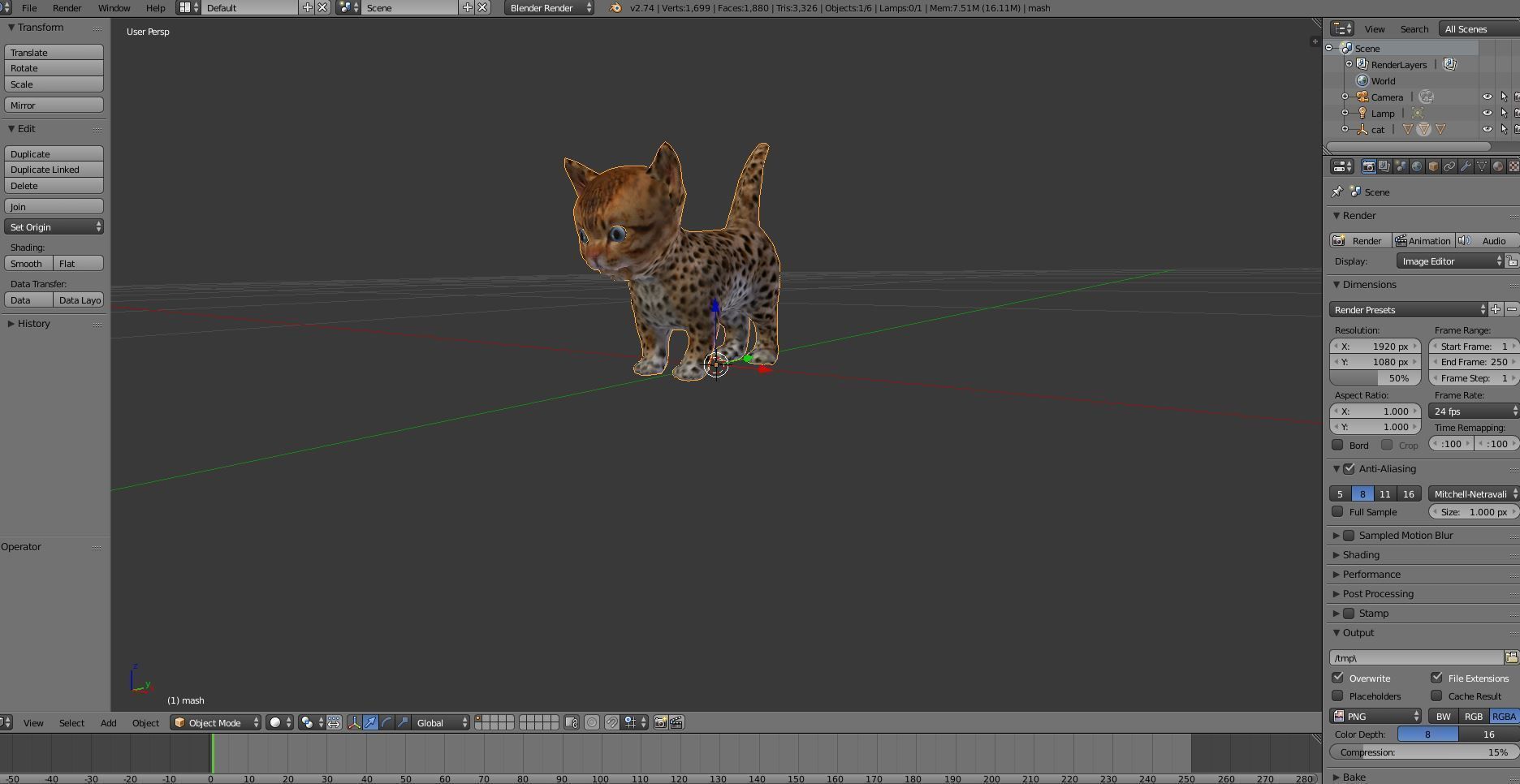 3D Forest cat Model  Low-poly 3D model_10