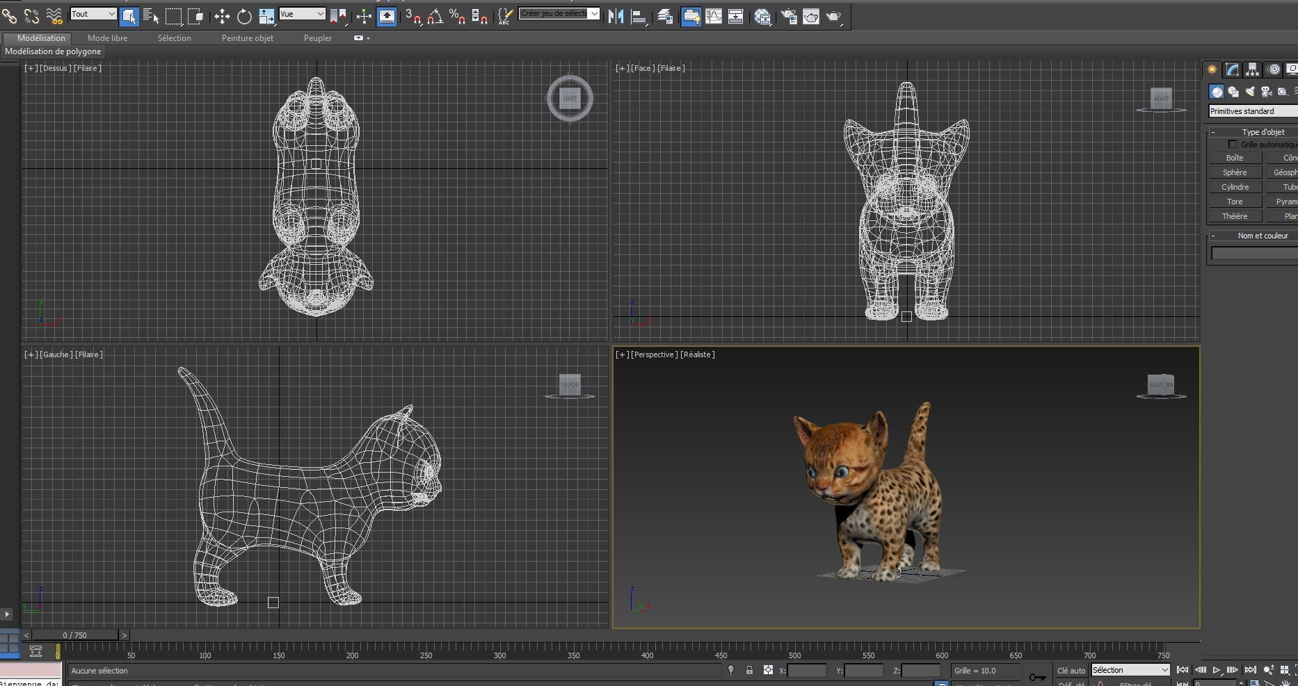 3D Forest cat Model  Low-poly 3D model_9