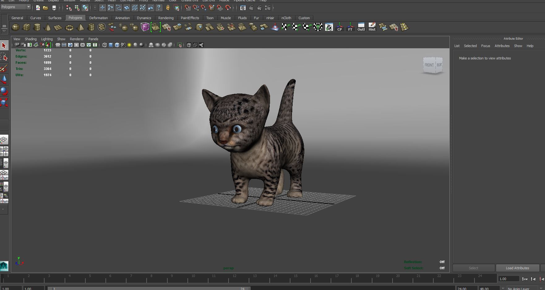 3D wild cat low poly  Low-poly 3D model_17