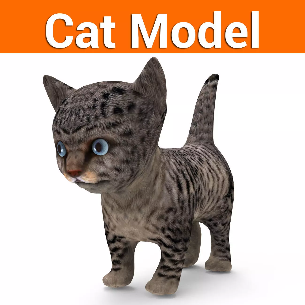 3D wild cat low poly  Low-poly 3D model_0