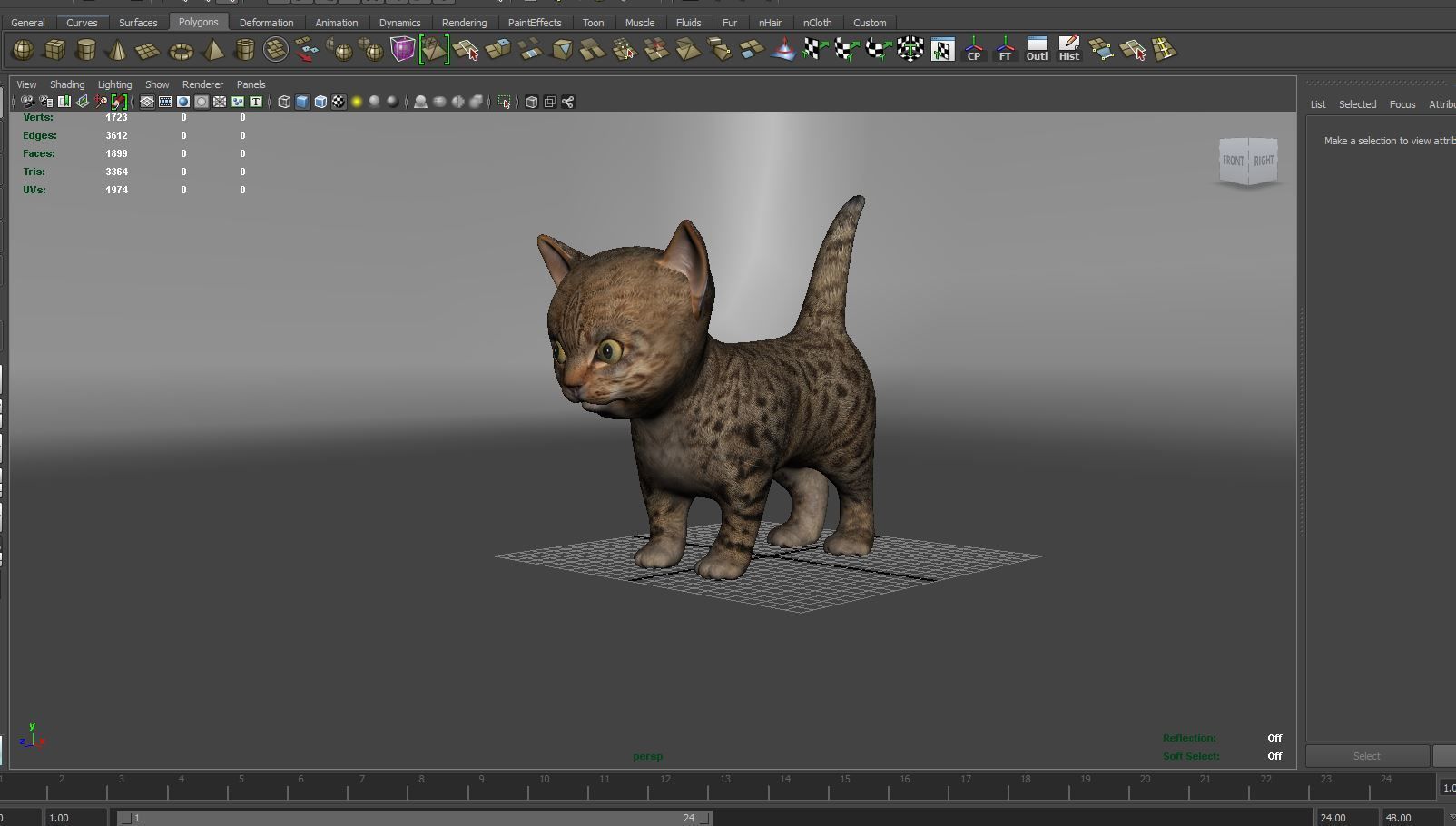 3D Tamed Cute Cat  Low-poly 3D model_15