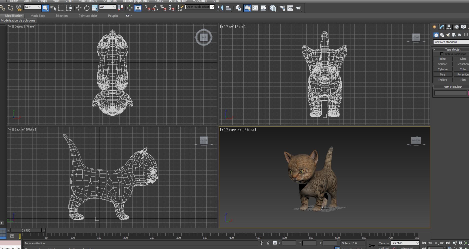 3D Tamed Cute Cat  Low-poly 3D model_16