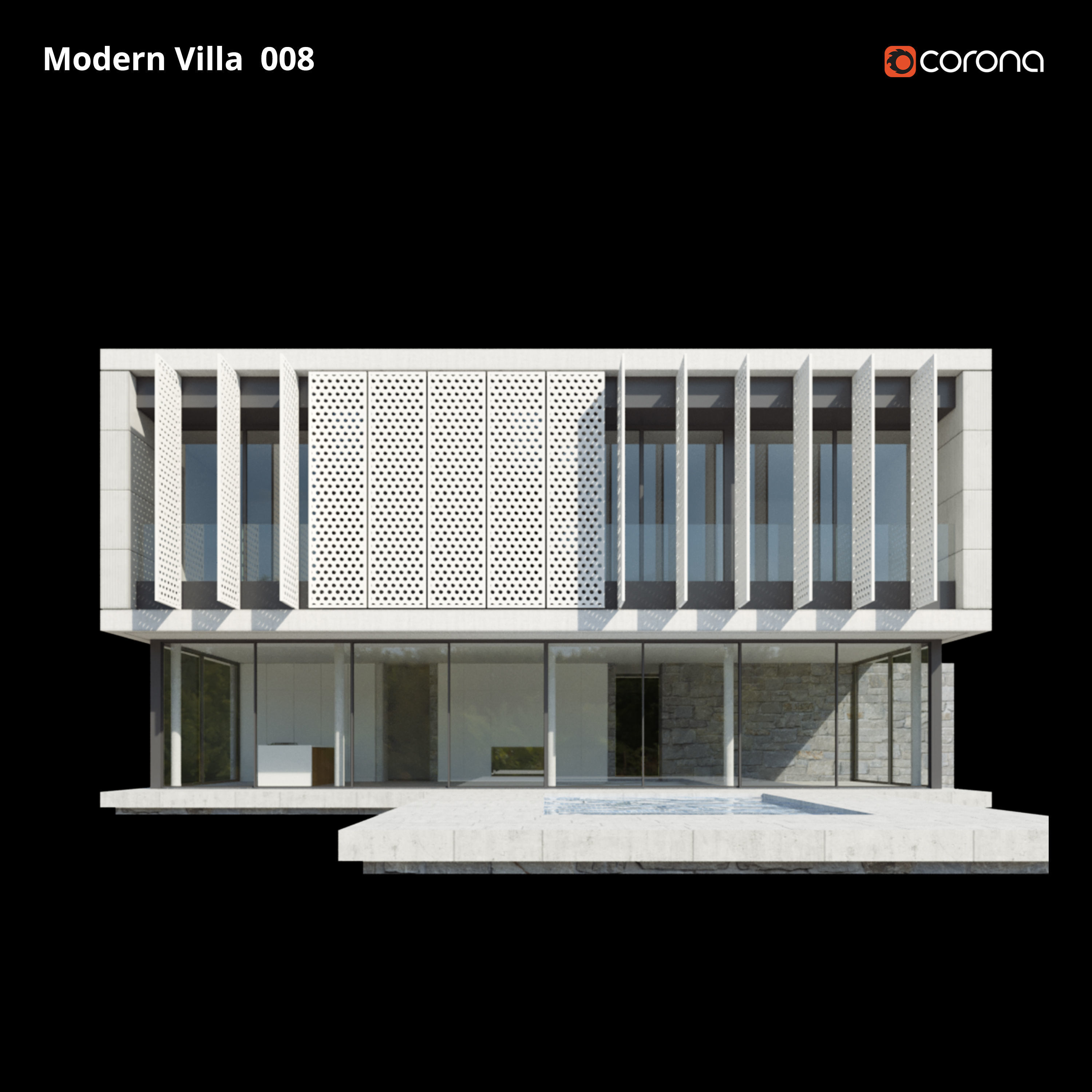 Modern Villa Design 008 3D model_4