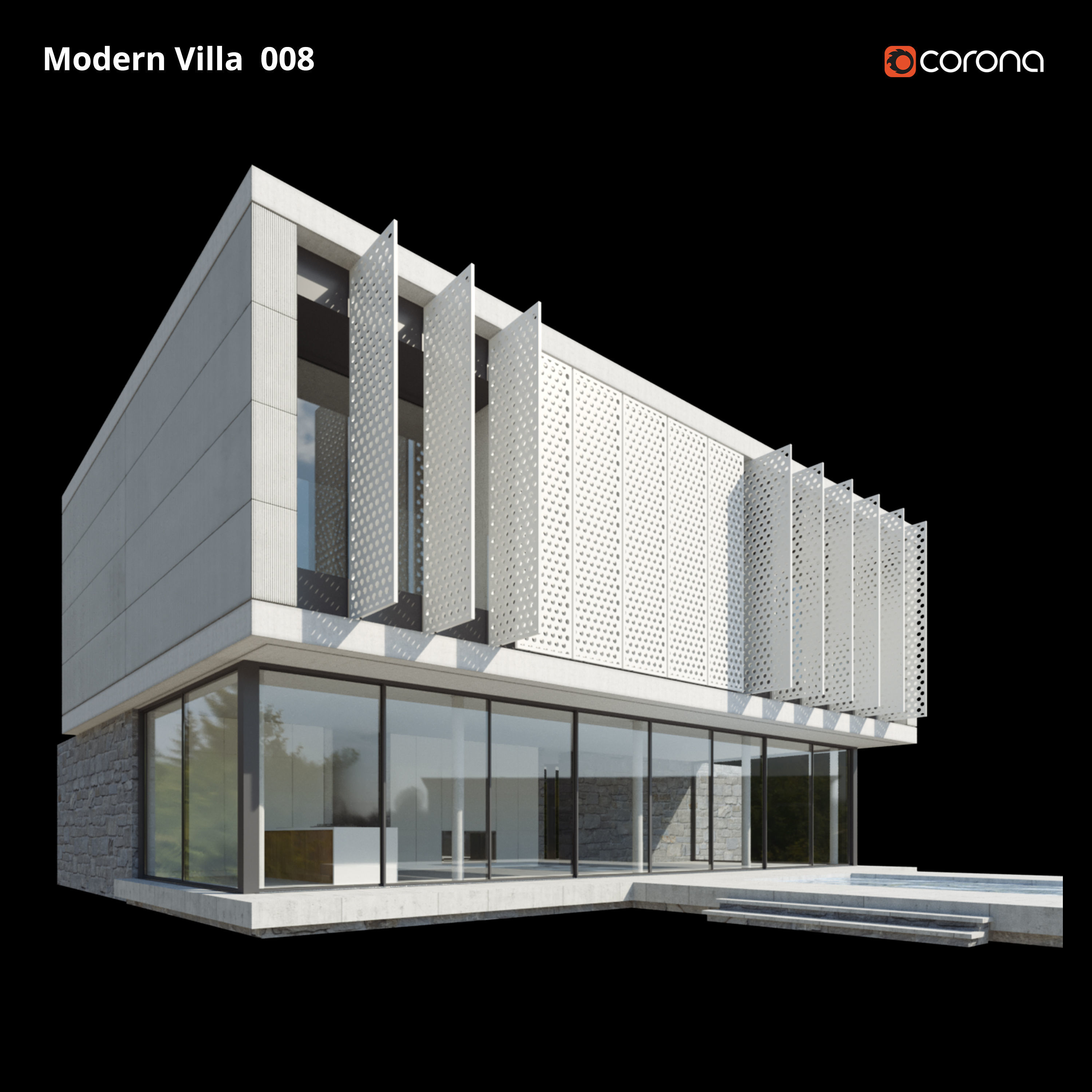 Modern Villa Design 008 3D model_2