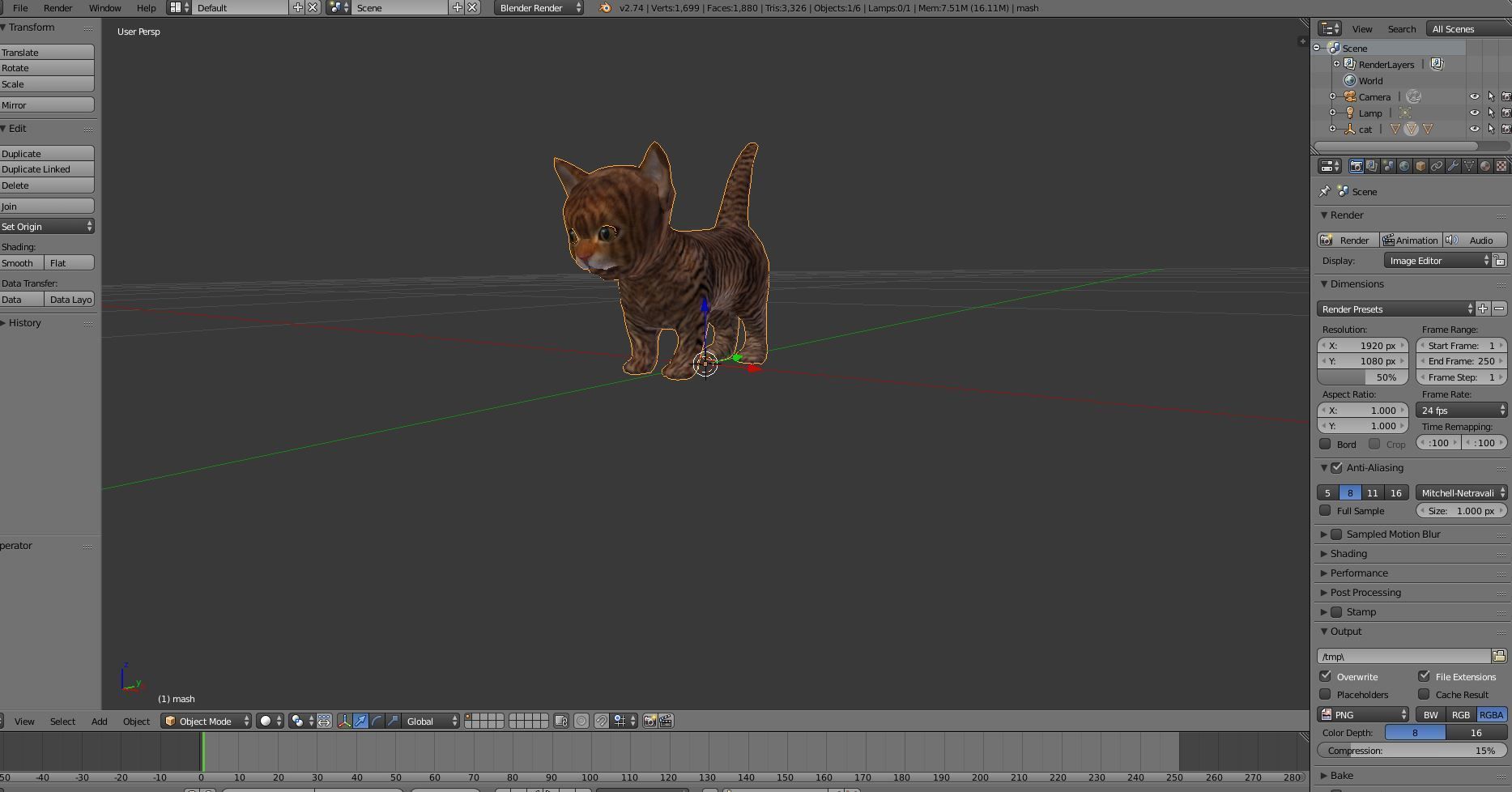 3D Cat low poly pet  Low-poly 3D model_11