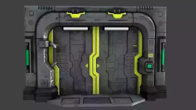Sci-Fi Blast Door or Gate Low-poly 3D model