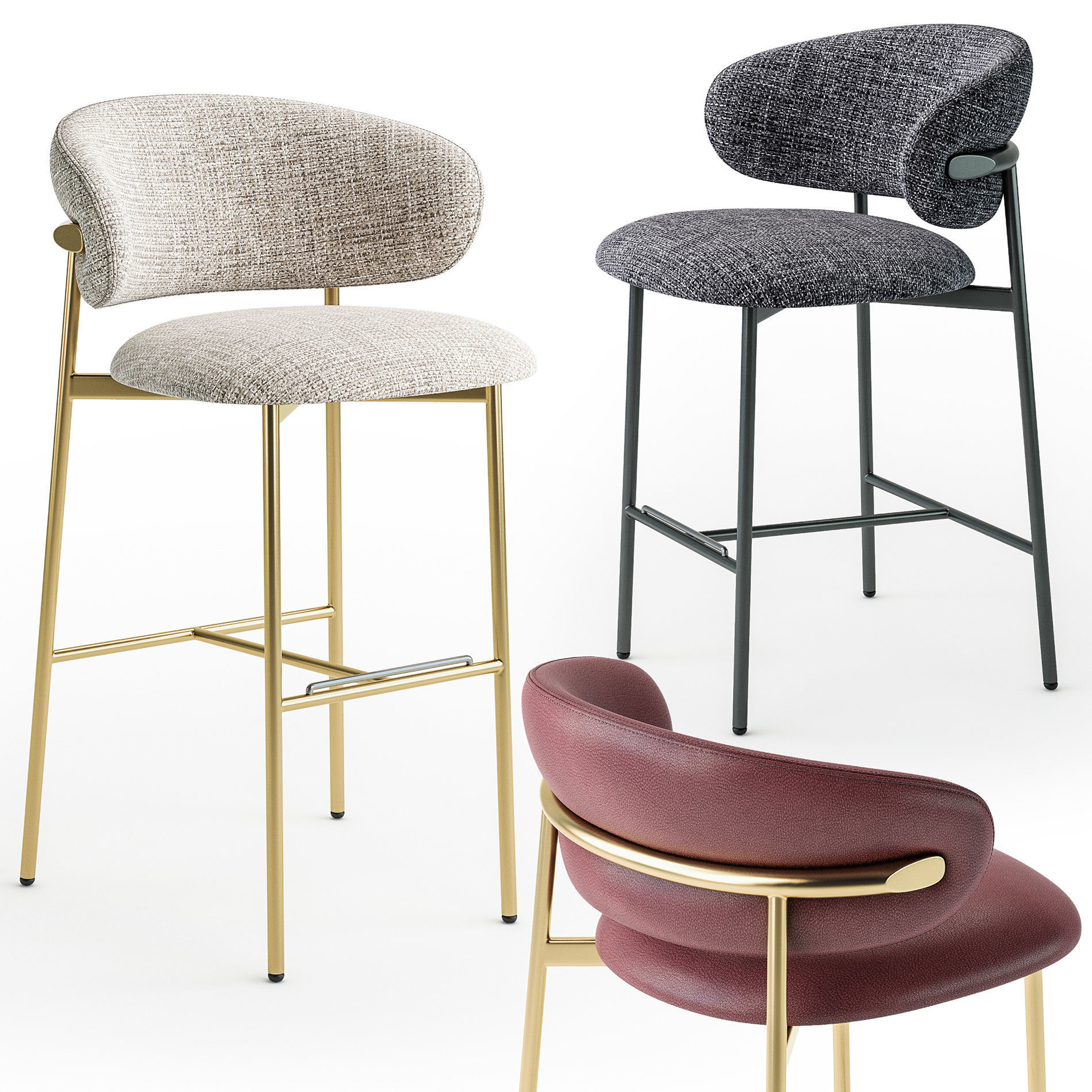 Calligaris Oleandro stool 3D model_0