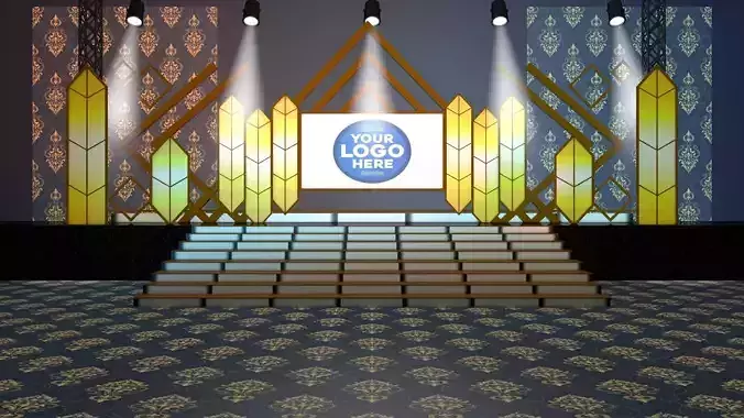 tv studio set  virtual set 3D model