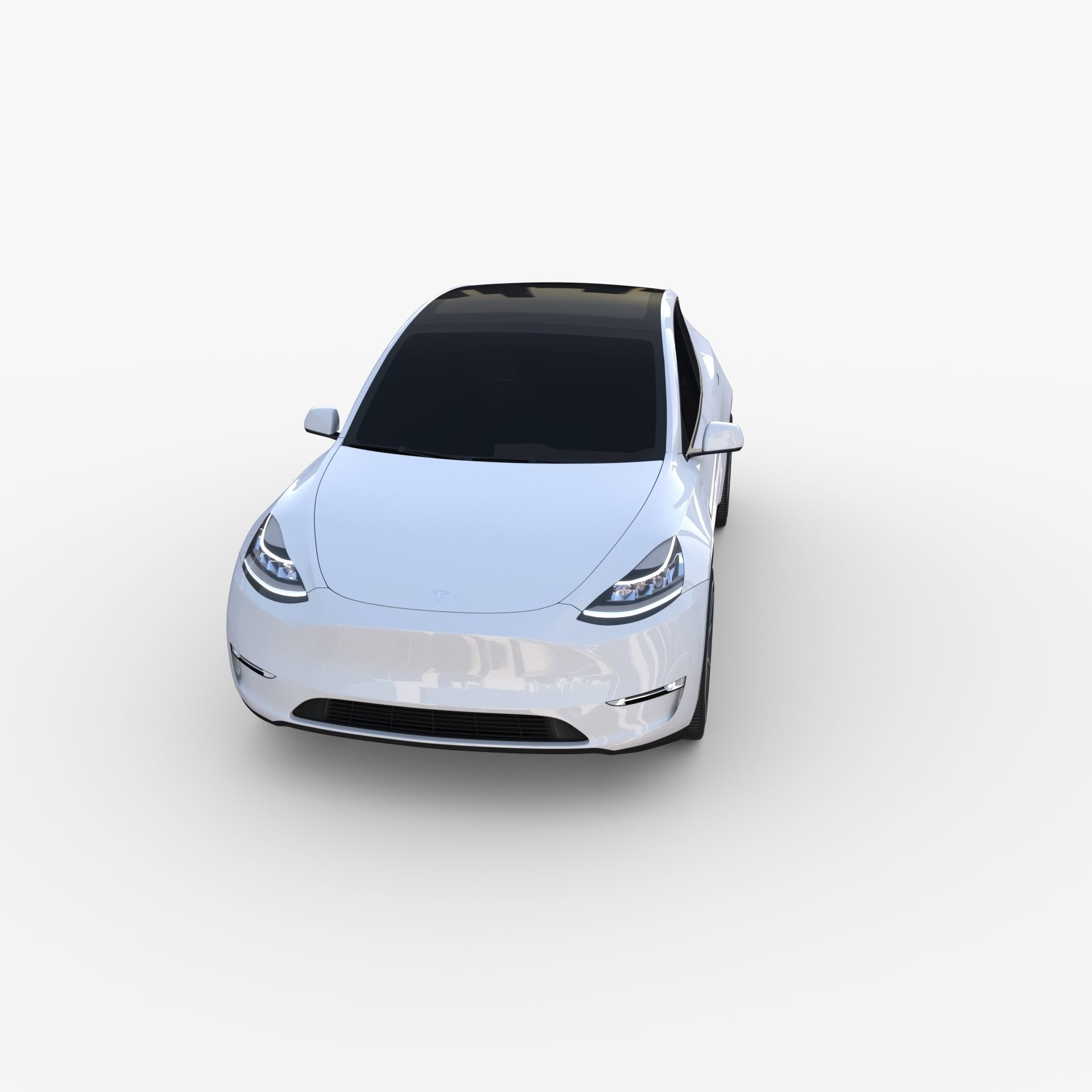 Tesla Model Y RWD White with chassis 3D model_6
