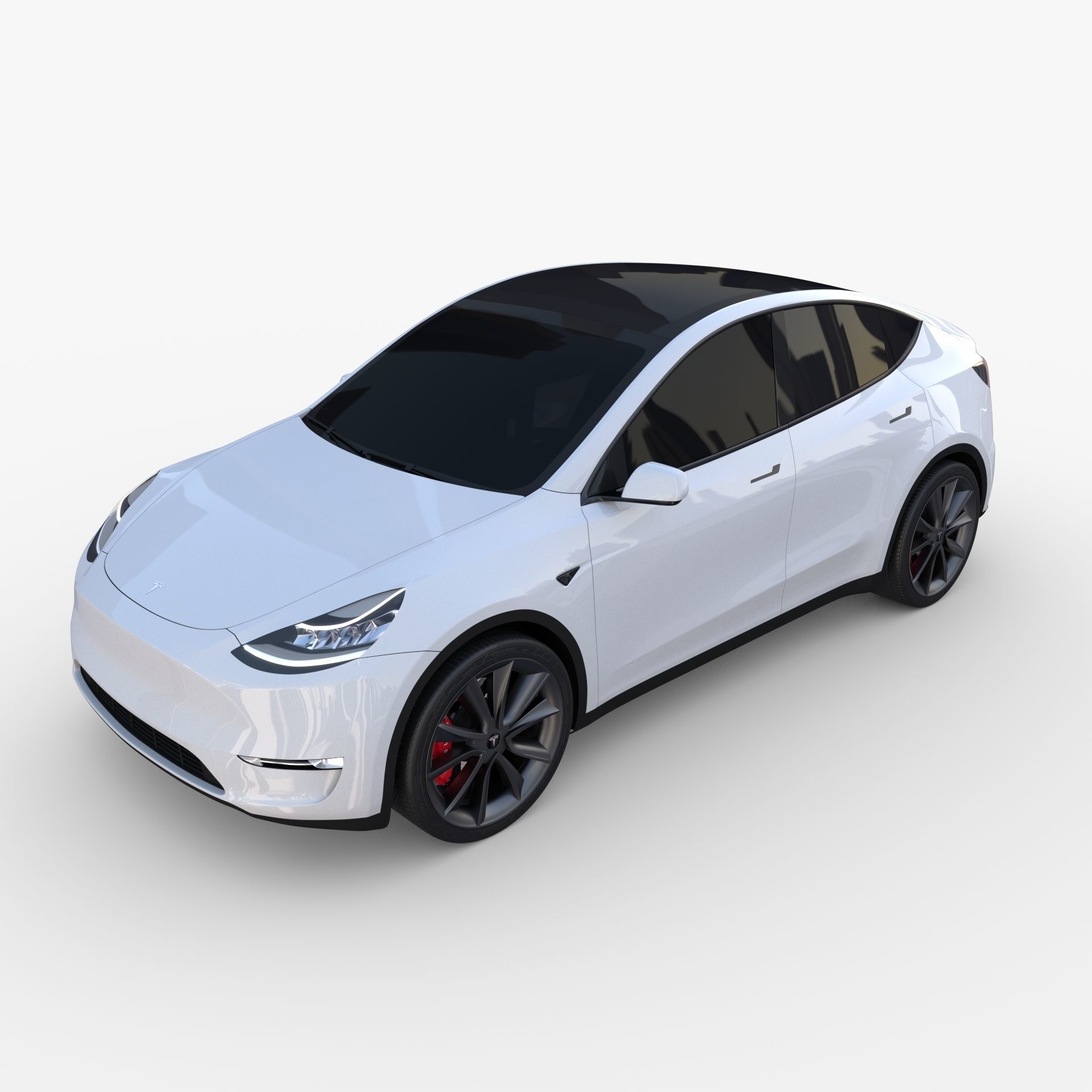 Tesla Model Y RWD White with chassis 3D model_11