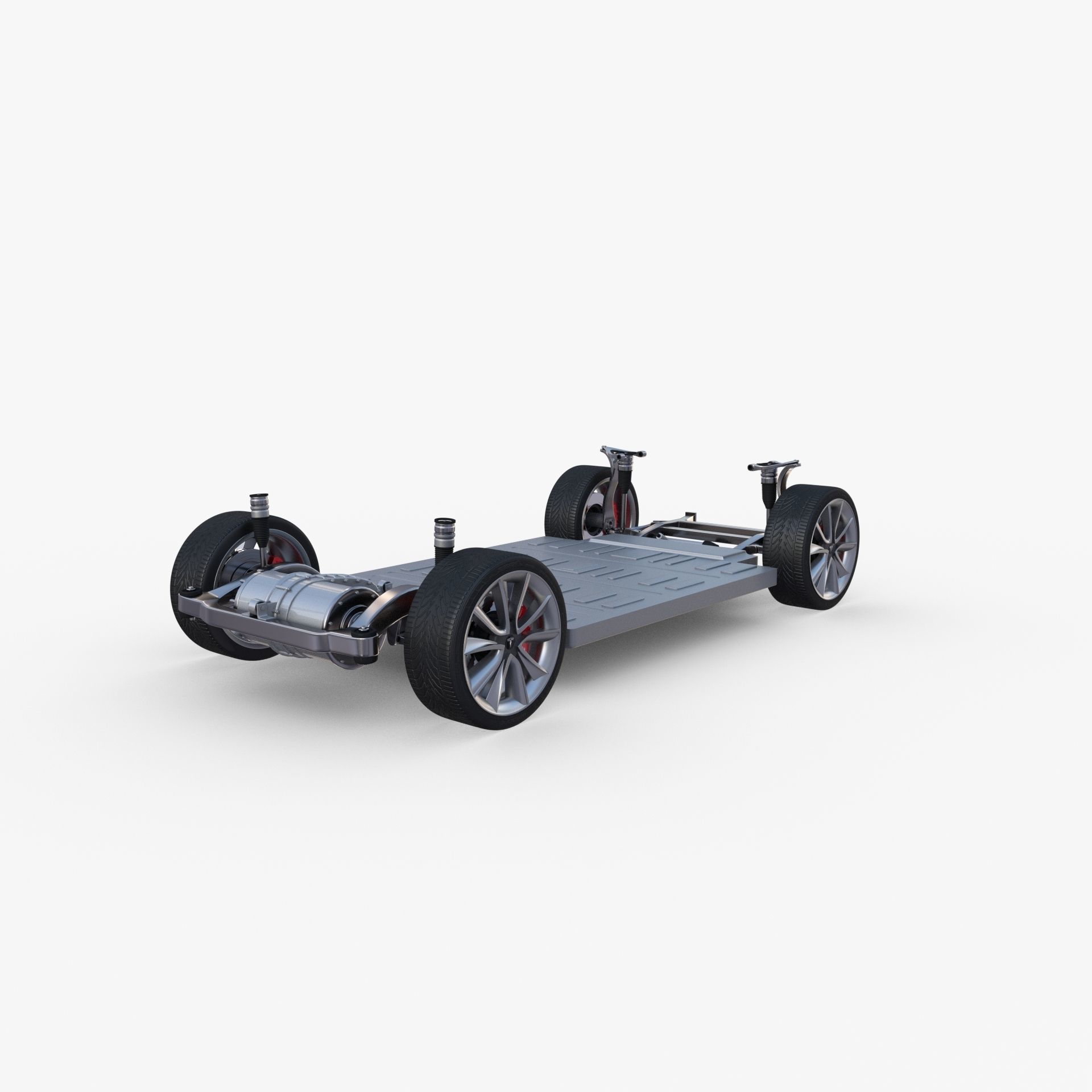 Tesla Model Y RWD White with chassis 3D model_17