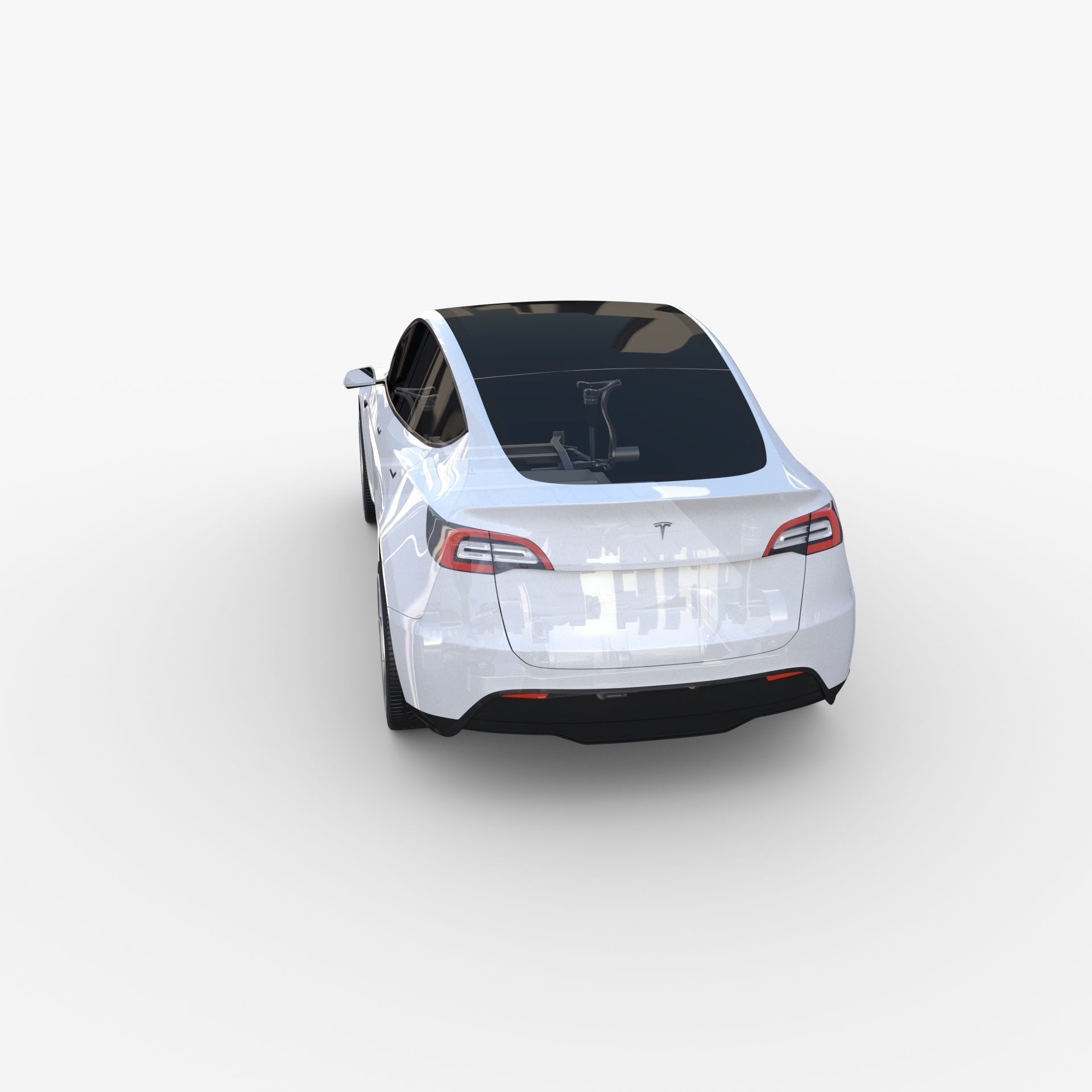Tesla Model Y RWD White with chassis 3D model_25